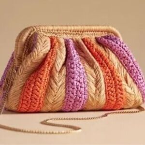 Anthropology Clutch- The Frankie Clutch: Striped Raffia Edition